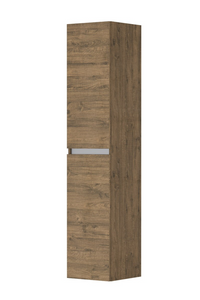 INK hoge kast 2 deuren links/rechts greeploos alu keerlijst houtdecor 35x35x169cm, naturel eiken