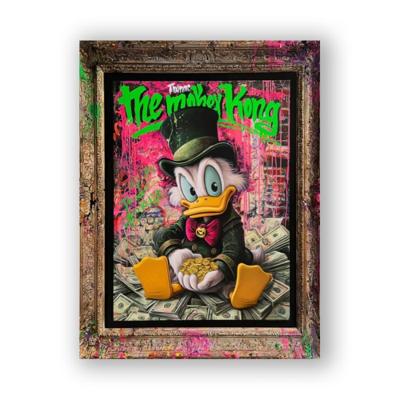 Glasschilderij - Dagobert duck - 60 x 80 cm