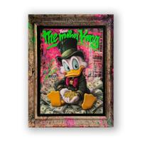 Glasschilderij - Dagobert duck - 60 x 80 cm