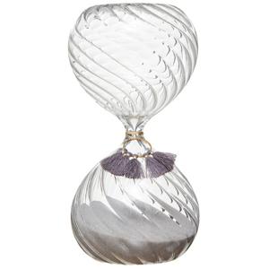 Atmosphera Zandloper cilinder - decoratie of tijdsmeting - 20 minuten grijs zand - H18 cm - glas   -