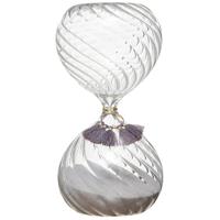 Atmosphera Zandloper cilinder - decoratie of tijdsmeting - 20 minuten grijs zand - H18 cm - glas   - - thumbnail