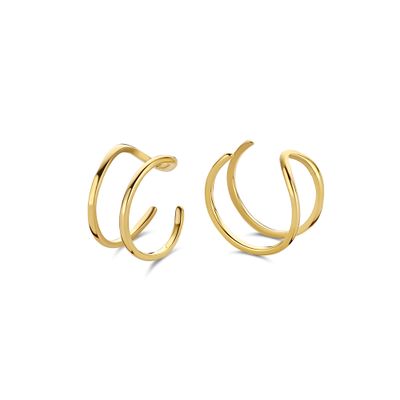 CO88 8CE-70399 Stalen Oorbel - Oorklem - Earcuff - Dames - 7 mm Breed - 10 mm Doorsnee - Goudkleurig