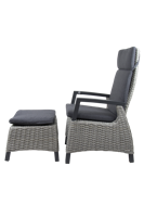 Qopps Orlon gasveer verstelbare tuinstoel met voetenbank Orlon