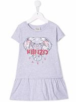 Kenzo Kids robe à imprimé éléphant - Gris - thumbnail