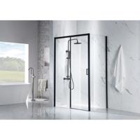 Douchecabine SaniClear Slide Black | 130x100 cm | 1 Schuifdeur | Helder glas | Zwart mat Douchecabine SaniClear Slide Black | 130x100 cm | 1 Schuifdeur | Helder glas | Zwart mat