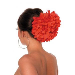 Rode bloem haarklem   -