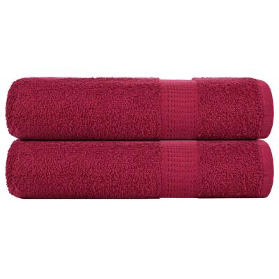 VidaXL Badhanddoeken 2 st 100x150 cm 360 g/m² 100% katoen bordeauxrood