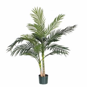 Groene Areca/goudpalm kunstplant 120 cm in zwarte plastic pot