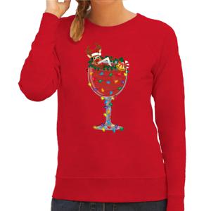 Foute Kersttrui/sweater voor dames -met Rudolf - rood - kerstcadeau