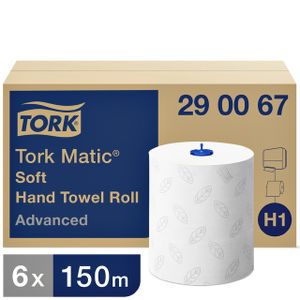 Handdoekrol Tork MaticÃ‚Â® H1 advanced 2-laags scheurbestendig 150m wit 290067