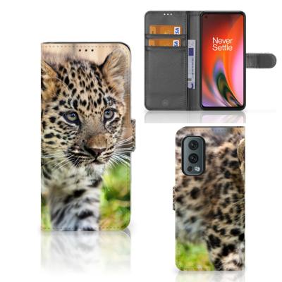 OnePlus Nord 2 5G | Telefoonhoesje | Met pasjeshouder | Baby Luipaard