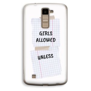 No Girls Allowed Unless: LG K10 (2016) Transparant Hoesje