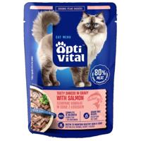 OPTIVITAL Tasty shreds in gravy with salmon - nat kattenvoer - 85g