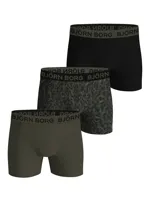 Bjorn Borg boxershorts 3-Pack jongens onderbroeken - Cotton Stretch - Katoenen jongens onderbroeken - 116 - Groen - Onderbroek - Ondergoed - 116 -