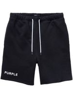 Purple Brand short de sport en coton à logo imprimé - Noir - thumbnail