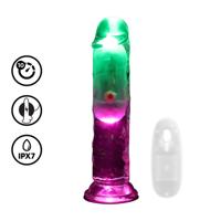 RealRock by Shots LED Vibrerende Rechte Penis - 6 / 15 cm - Transparant - thumbnail