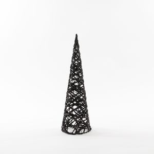 Anna Collection LED piramide kerstboom - H40 cm - zwart - kunststof   -