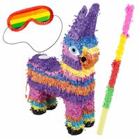 Pinata van een Mexicaanse Ezel set met masker en stok - thumbnail