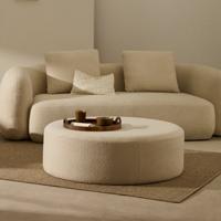 Kave Home Poef 'Kaeli' Bouclé, 120cm, kleur Ecru