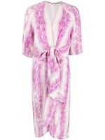 Essentiel Antwerp robe mi-longue Dooler à imprimé peau de serpent - Violet