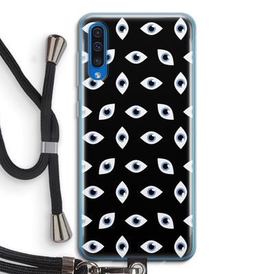 Eyes pattern: Samsung Galaxy A50 Transparant Hoesje met koord