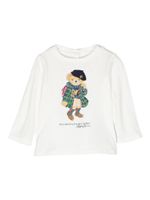 POLO RALPH LAUREN KIDS t-shirt en coton à motif Teddy Bear - Blanc