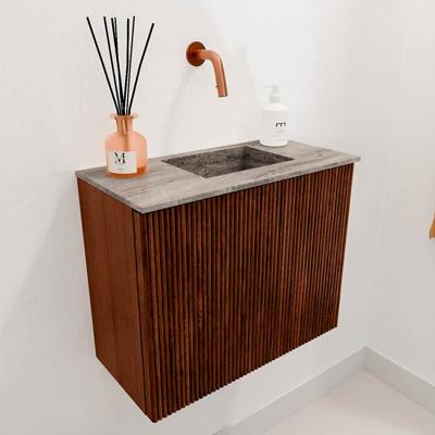 Toiletmeubel Mondiaz Joya Dlux | 50 cm | Meubelkleur Ruby | Faye wastafel Oza Wasbak Rechts | Zonder kraangat(en)
