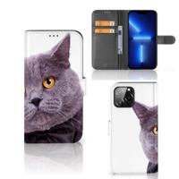 iPhone 13 Pro Max | Telefoonhoesje | Met pasjeshouder | Kat