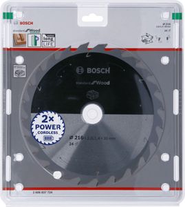 Bosch Accessories Bosch 2608837724 Hardmetaal-cirkelzaagblad 216 x 30 mm Aantal tanden: 24 1 stuk(s)