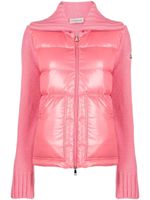 Moncler cardigan en laine à empiècements matelassés - Rose