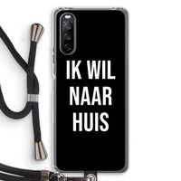 Ik wil naar huis - Zwart: Sony Sony Xperia 10 III Transparant Hoesje met koord