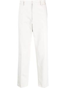 Jil Sander pantalon chino en coton à taille basse - Gris