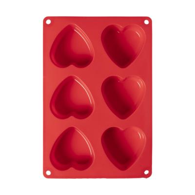 Bakvorm 6 harten - siliconen - 3.5x27x18.5 cm