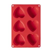 Bakvorm 6 harten - siliconen - 3.5x27x18.5 cm Bakvorm 6 harten - siliconen - 3.5x27x18.5 cm