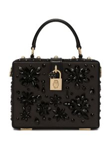 Dolce & Gabbana sac à main Dolce Box à détail de pierres - Noir