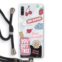 Positivity: Samsung Galaxy A70 Transparant Hoesje met koord Positivity: Samsung Galaxy A70 Transparant Hoesje met koord