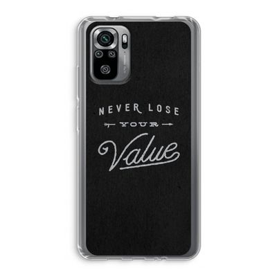 Never lose your value: Xiaomi Redmi Note 10S Transparant Hoesje