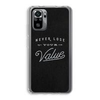 Never lose your value: Xiaomi Redmi Note 10S Transparant Hoesje