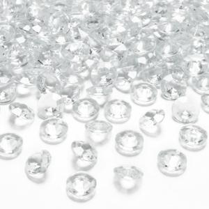 Hobby/knutsel strass steentjes - transparant - 100x - 12 mm - kunststof - diamantlook