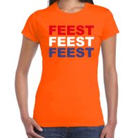 Feest t-shirt oranje voor dames - Koningsdag / EK/WK shirts - thumbnail