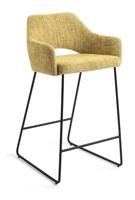 Jesper Home Barstoel 'Yanai' Slide Black, kleur Lemon Lines (zithoogte 65cm)