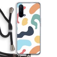 Memphis Shapes Blue: OnePlus Nord CE 5G Transparant Hoesje met koord