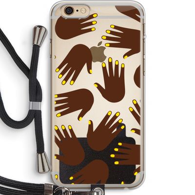 Hands dark: iPhone 6 PLUS / 6S PLUS Transparant Hoesje met koord