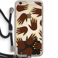 Hands dark: iPhone 6 PLUS / 6S PLUS Transparant Hoesje met koord