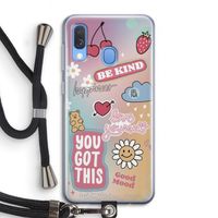 Positivity: Samsung Galaxy A40 Transparant Hoesje met koord