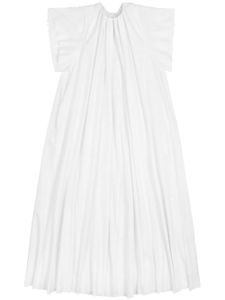 MM6 Maison Margiela robe longue en popeline à fronces - Blanc