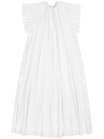 MM6 Maison Margiela robe longue en popeline à fronces - Blanc