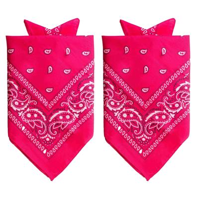 Traditionele bandana - 2x - roze - 52 x 55 cm Traditionele bandana - 2x - roze - 52 x 55 cm