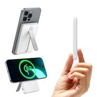 Qi2 5,000 mAh MagSlim Kickstand Power Bank - White