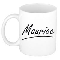 Maurice voornaam kado beker / mok sierlijke letters - gepersonaliseerde mok met naam   - - thumbnail